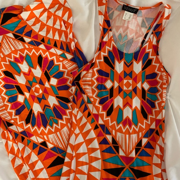 VENUS Dresses & Skirts - Multi Colored Fitted Maxi Dress